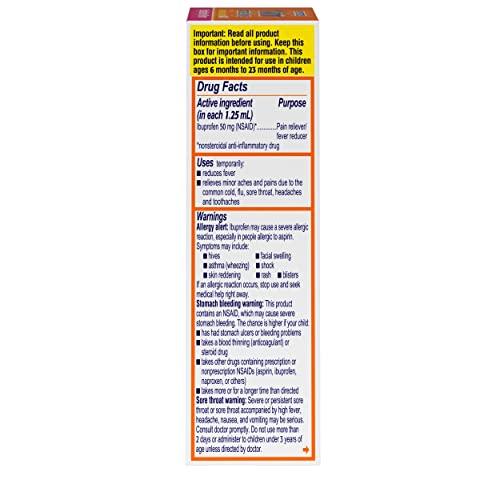 Infants' Motrin Concentrated Drops, Fever Reducer, Ibuprofen, Berry Flavored.5 Oz