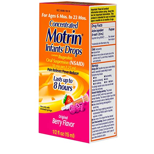 Infants' Motrin Concentrated Drops, Fever Reducer, Ibuprofen, Berry Flavored.5 Oz