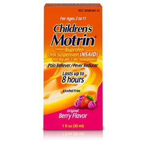 motrin children’s pain reliever and fever reducer, original berry, 1 fluid ounce
