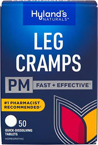 Leg Cramps Tablets by Hyland's Naturals, PM Nighttime Formula, Natural Relief of Calf, Foot and Leg Cramps at Night, 50 Count