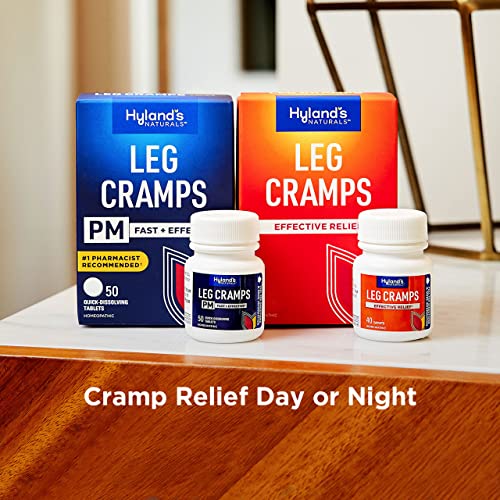 Leg Cramps Tablets by Hyland's Naturals, PM Nighttime Formula, Natural Relief of Calf, Foot and Leg Cramps at Night, 50 Count