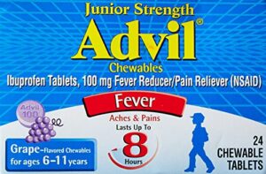 advil junior strength pain reliever – 24 chewable tablets