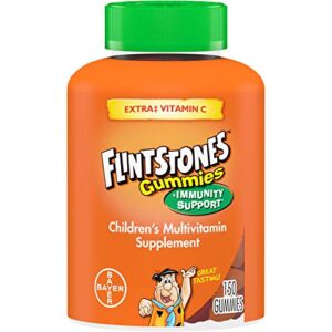 flintstones gummies kids vitamins with immunity support*, kids and toddler multivitamin with vitamin c, vitamin d, b12, zinc & more, orange 150ct