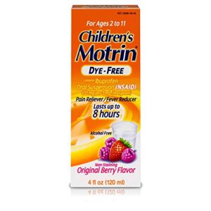 motrin children’s oral suspension dye-free, ibuprofen, fever reducer, berry, 4 fl.oz