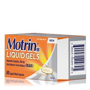 Motrin Liquid-Gels 200mg Ibuprofen, 80 Count Per Bottle