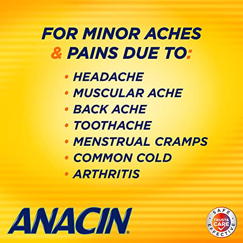 Anacin Fast Pain Relief, Aspirin + Caffeine Pain Reliever, 100 coated tablets