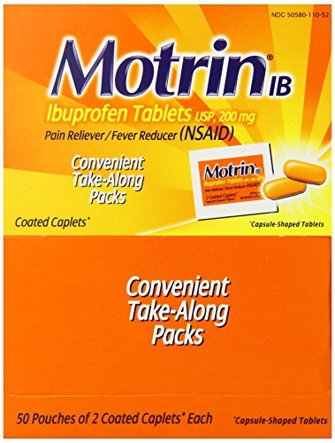 Motrin IB Ibuprofen Pain Reliever, Coated Caplets, 50 Count by Motrin