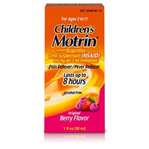 Children's Motrin Oral Suspension, Pain Relief, Ibuprofen, Berry Flavored, 1 Oz (Pack of 6)