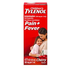 tylenol children’s oral suspension medicine with acetaminophen, cherry, 4 fl oz