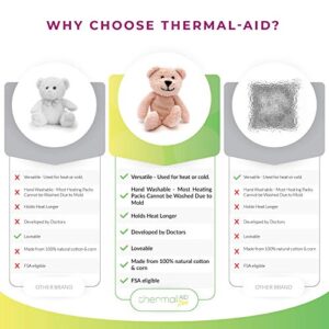 Thermal-Aid Zoo — Mini Bella The Pink Bear — Kids Hot and Cold Pain Relief Boo Boo Tool — Heating Pad Microwavable Stuffed Animal and Cooling Pad — Easy Wash, Natural Sleep Aid — Pregnancy Must-Haves