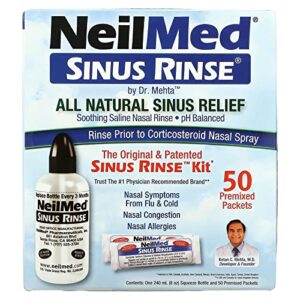 neilmed sinus rinse – a complete sinus nasal rinse kit, 50 count (pack of 1)