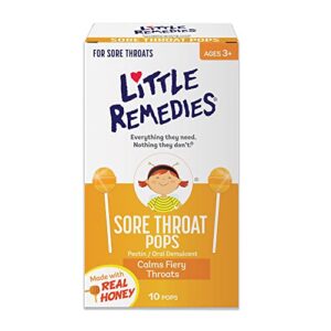 little remedies sore throat pops, made with real honey, 10 count