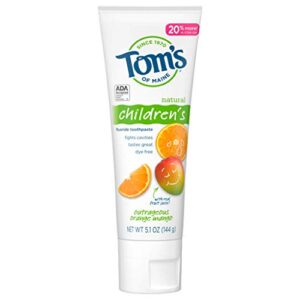 tom’s of maine natural kid’s fluoride toothpaste, outrageous orange mango, 5.1 oz.