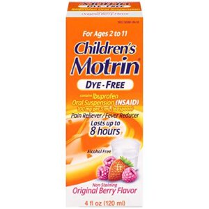motrin children’s dyefree pain reliever and fever reducer, 4 fluid ounce (5 pack)