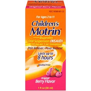 motrin children’s pain reliever and fever reducer, original berry, 1 fluid ounce (pack of 2)