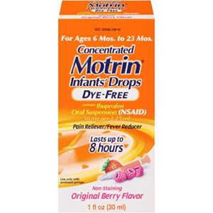 motrin concentrated infants’ drops dye-free original berry flavor – 1 oz, pack of 2
