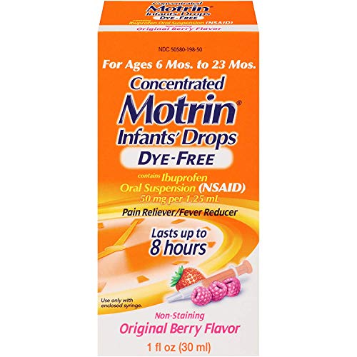 Motrin Concentrated Infants' Drops Dye-Free Original Berry Flavor - 1 oz, Pack of 2