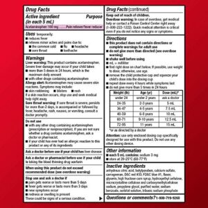 Amazon Basic Care Children's Pain & Fever Oral Suspension Acetaminophen 160 mg per 5 mL, Grape Flavor, Fast, Effective Pain Reliever and Fever Reducer for Children, 4 Fluid Ounces