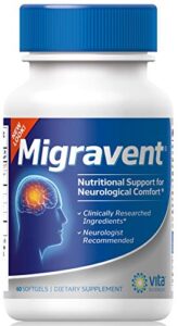 vita sciences migravent: a comprehensive supplement with riboflavin, magnesium, coenzyme q10, pa-free butterbur, and proprietary blend for optimal cranial comfort, health, and defense. migraine