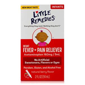 little remedies infant fever & pain reliever with acetaminophen, natural berry flavor, 2 fl oz