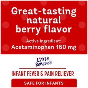 Little Remedies Infant Fever & Pain Reliever with Acetaminophen, Natural Berry Flavor, 2 Fl Oz