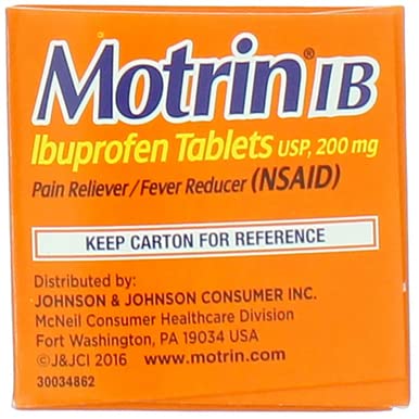 Motrin IB Ibuprofen Tablets, 200 Mg, 50 Count (Pack of 8)