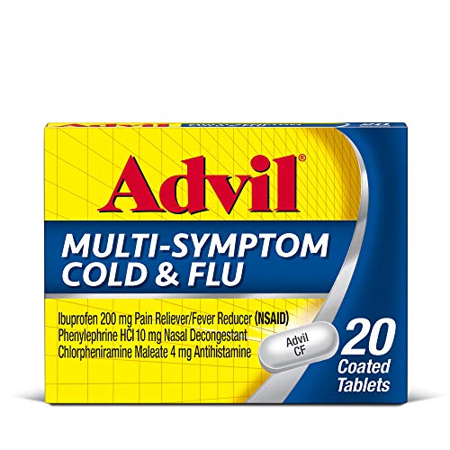 Advil Multi Symptom Cold and Flu Medicine, Cold Medicine for Adults with Ibuprofen, Phenylephrine HCL and Chlorpheniramine Maleate - 20 Coated Tablets