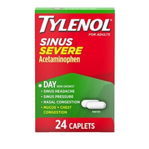 TYLENOL Sinus Congestion & Pain, Severe Caplets Daytime Non-Drowsy 24 EA (Pack of 3)