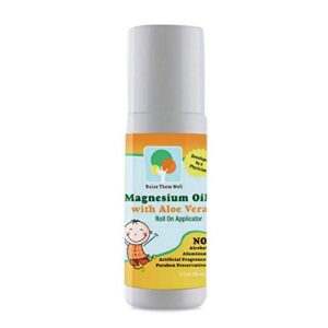 kid safe magnesium oil roller – magnesium for kids, helps kids sleep and feel calm, easy to use roll on applicator, great for calming, headaches, and sleep + free magnesium chart pdf (pack of 1)