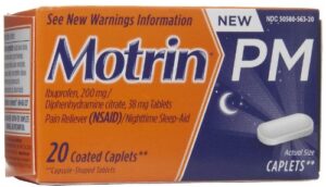 motrin pm pain reliever/nighttime sleep-aid coated caplets