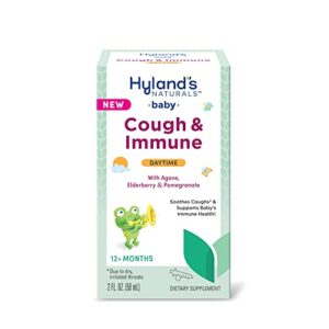 Hyland's Naturals Baby Cough & Immune with Agave, Elderberry & Pomegranate - Soothes Cough and Cold, & Supports Immunity - Daytime - 2 Fl. Oz.