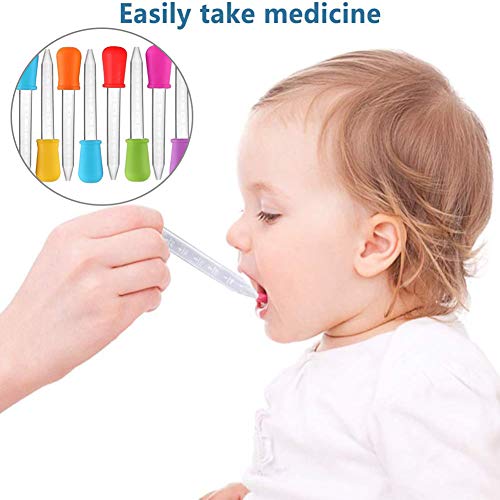 5ml Liquid Droppers Medicine Silicone and Plastic Pipettes Eye Dropper with Bulb Tip for Kids Candy Molds (8 Pack)