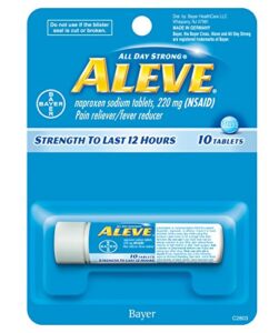 aleve tablets with naproxen sodium 220mg nsaid pain relieverfever reducer, 10 count