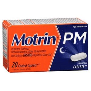 motrin pm coated caplets – 20 ct, pack of 4