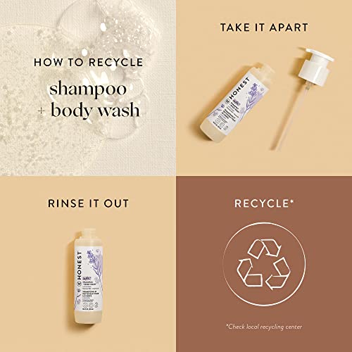 The Honest Company 2-in-1 Cleansing Shampoo + Body Wash | Gentle for Baby | Naturally Derived, Tear-free, Hypoallergenic | Lavender Calm, 10 fl oz