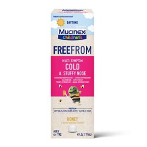 mucinex children’s liquid – freefrom multi-symptom cold & stuffy nose 4oz
