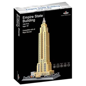 Apostrophe Games Empire State Building Block Set (1,993 Pieces) New York's Empire State Building Famous Landmark Series - Architecture Model for Kids and Adults