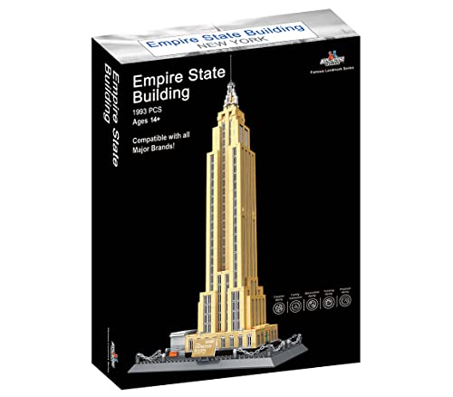 Apostrophe Games Empire State Building Block Set (1,993 Pieces) New York's Empire State Building Famous Landmark Series - Architecture Model for Kids and Adults