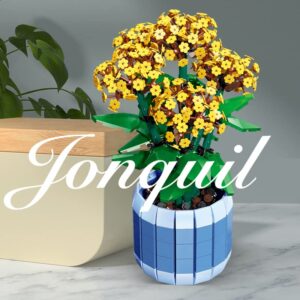 Apostrophe Games Daffodil/Jonquil Flower Building Block Set - 842 Pcs - Unique Plant Sets to Build and Display, Models for Adults and Kids