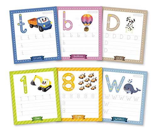 Apostrophe Games Alphabet & Number Tracing Cards, Reusable, Dry Erase, Upper & Lower Case, 31 Large Reusable Cards, Repetitive Tracing Alphabet and Number Cards, Improve Writing Skills, Flash Cards