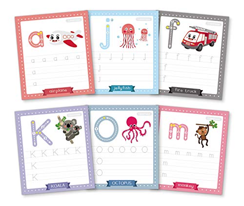 Apostrophe Games Alphabet & Number Tracing Cards, Reusable, Dry Erase, Upper & Lower Case, 31 Large Reusable Cards, Repetitive Tracing Alphabet and Number Cards, Improve Writing Skills, Flash Cards