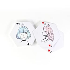 Apostrophe Games Blank Hexagon Playing Cards (Matte Finish) 3.25" x 3.75", 120 Blank Cards, Board Game Cards