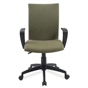 Leick Linen Apostrophe Office Chair with Black Caster Base, Sage Green