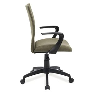 Leick Linen Apostrophe Office Chair with Black Caster Base, Sage Green