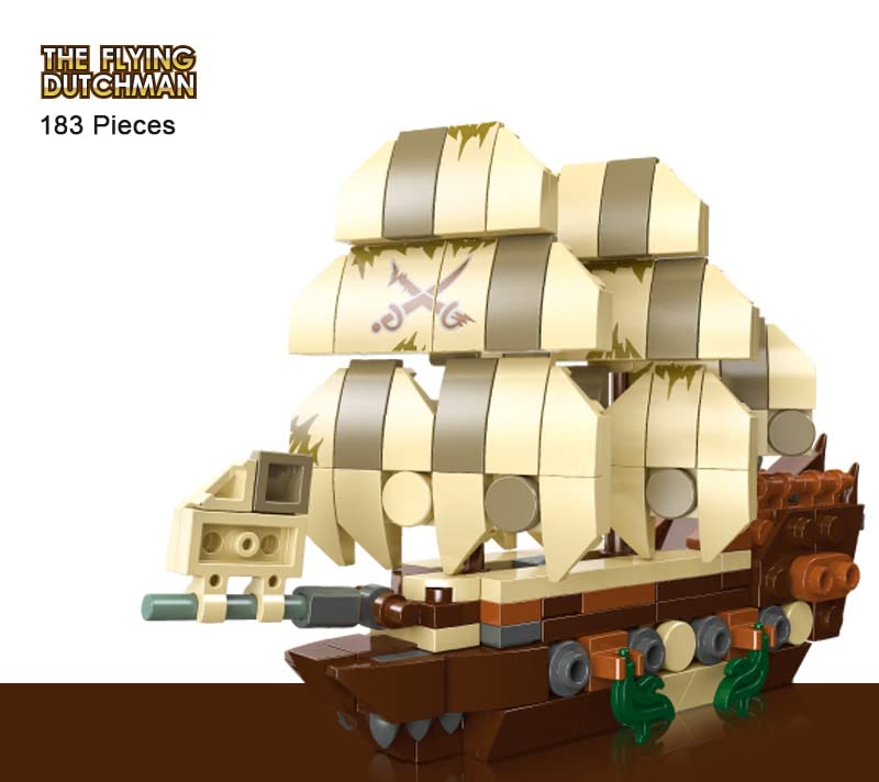 Apostrophe Games Famous Sailing Ships Building Block Set Toys - 3 Ships to Build, 506 Total Pieces - The Flying Dutchman, HMS Victory, Santa Maria, Model for Kids and Adults