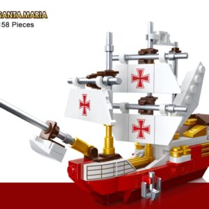 Apostrophe Games Famous Sailing Ships Building Block Set Toys - 3 Ships to Build, 506 Total Pieces - The Flying Dutchman, HMS Victory, Santa Maria, Model for Kids and Adults