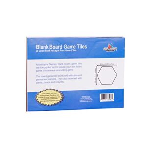 Apostrophe Games Hexagon Board Game Tiles – 20Pcs Large Game Board Pieces Blank Game Board Chits, Same Size as Settlers of Catan – Create Your Own Custom Tiles