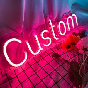 selicor personalized neon signs led neon signs light for bedroom wedding birthday party home décor custom neon sign bar store logo neon sign (1 line text, max 48″)