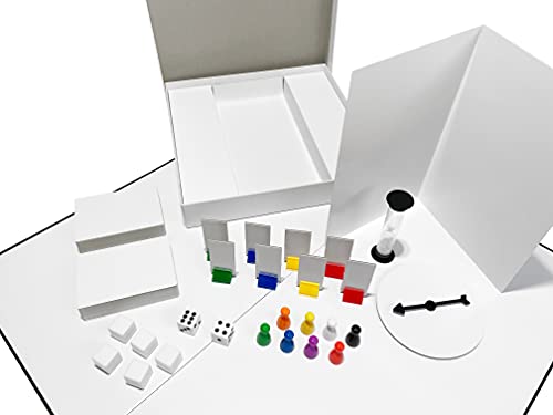 Create Your Own Board Game Set – DIY Game Kit with Blank Game Board, Game Pieces, Blank Cards, Dice, Spinner, Rulebook, Sand Timer – Complete Build Your Own Game Set for Family Board Games