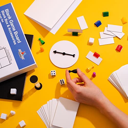 Create Your Own Board Game Set – DIY Game Kit with Blank Game Board, Game Pieces, Blank Cards, Dice, Spinner, Rulebook, Sand Timer – Complete Build Your Own Game Set for Family Board Games